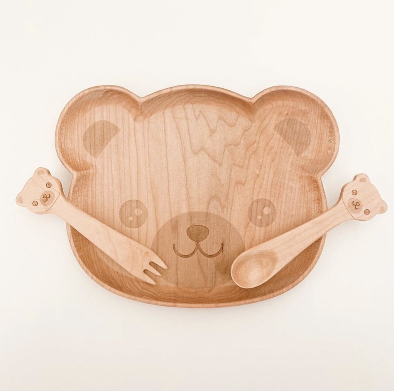 Holz Bärchen-Teller-Set