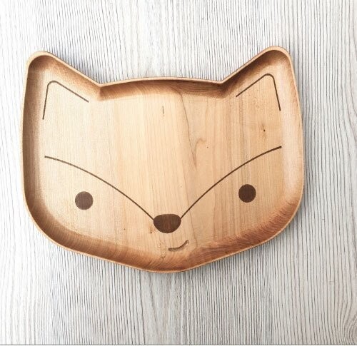 Holz Fuchs-Teller