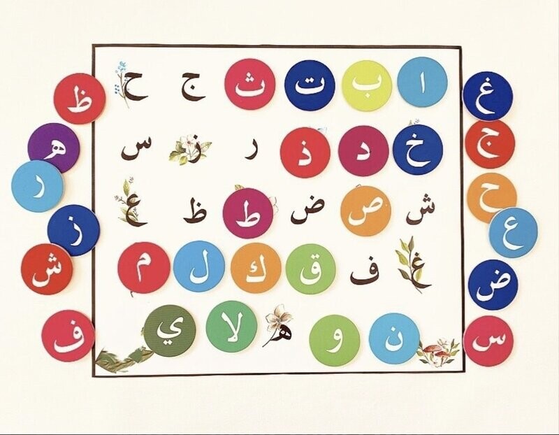 Alphabetmatte arabisch bunt