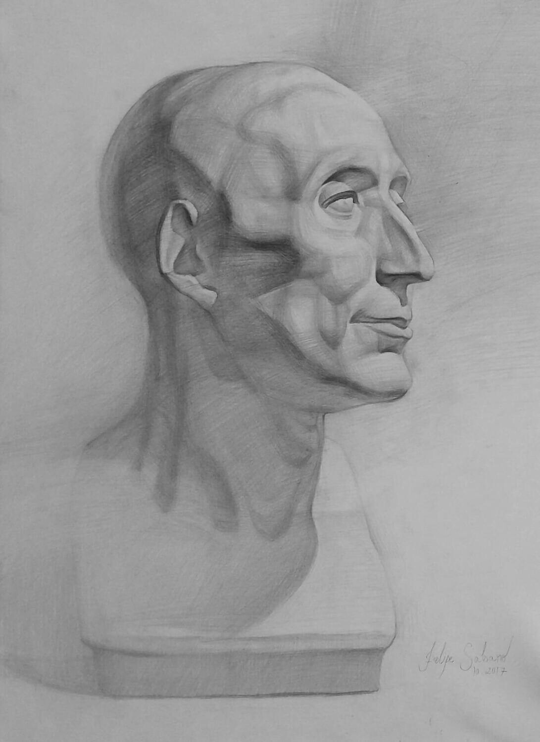 Busto 2 -  36x49 cm - Graphite on paper - 2020