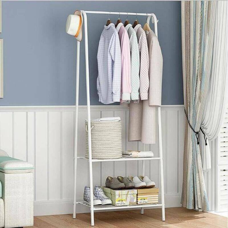 Clothes Rail Rack Garment Dress Hanging Display Stand Shoe Rack Storage Shelf White UK