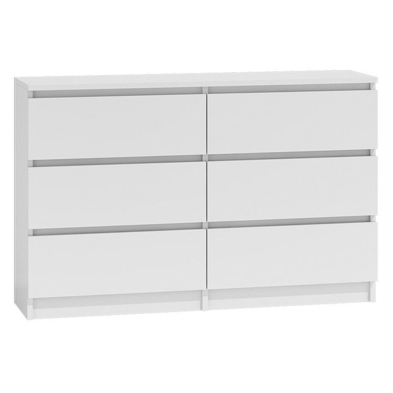 Chest of Drawers White Bedroom Furniture Hallway Tall Wide Storage 6 Draws Deep