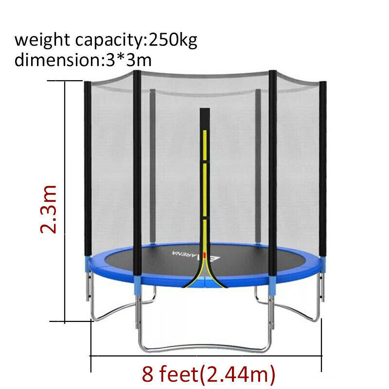 8FT Trampoline Safe Net Spring Cover Rain Cover Ladder Shoe Bag