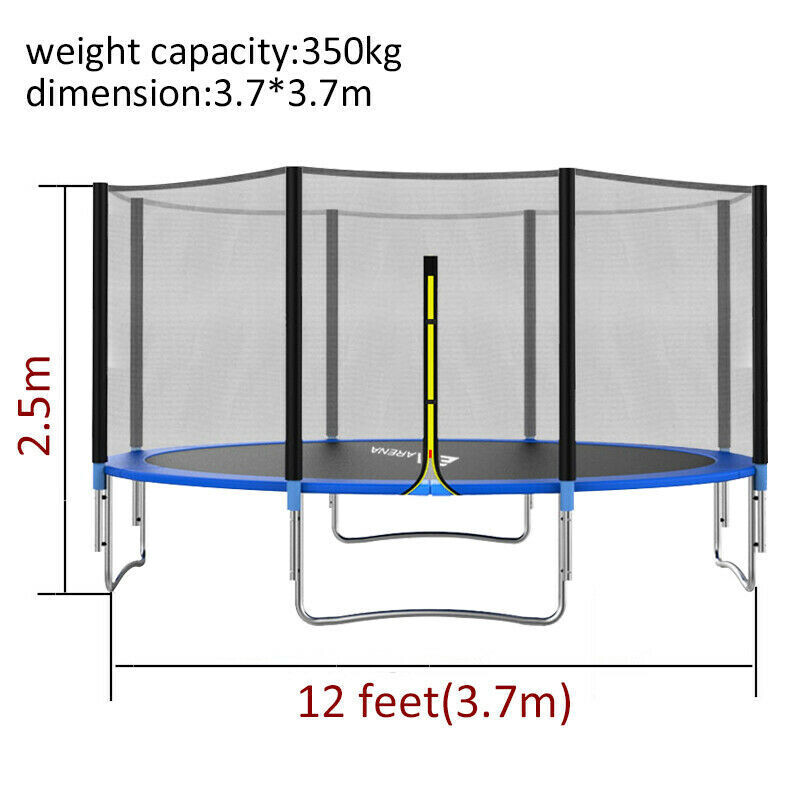 12FT Trampoline Safe Net Spring Cover Rain Cover Ladder Shoe Bag