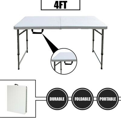 4ft Catering Camping Heavy Duty Folding Trestle Table Picnic BBQ Party