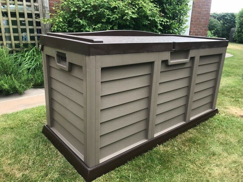 Starplast Outdoor Garden Storage Chest Cushion Box Waterproof 440L Sit On Lid