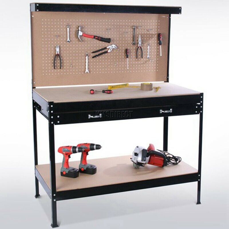 Garage Tool Box Work Bench Storage Pegboard Shelf DIY Workshop
