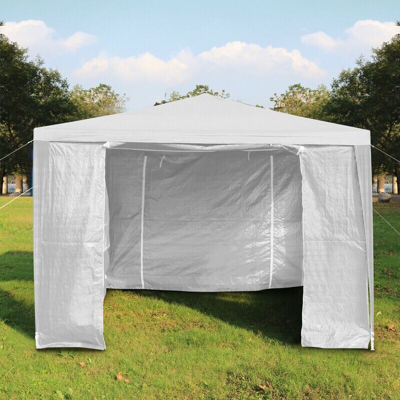 3x3M Heavy Duty Gazebo Marquee Canopy Waterproof Garden Patio Party Tent w/Sides White