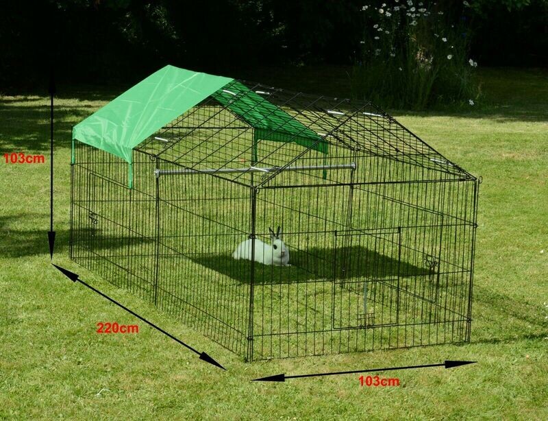Metal Rabbit Run Enclosure Guinea Pig Chicken Ducks Dog Playpen Hutch
