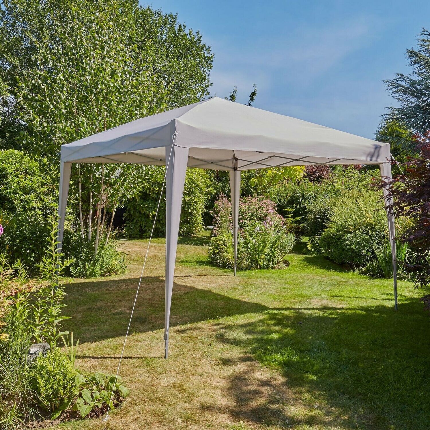 Pop Up Gazebo Grey 3m x 3m Outdoor Garden Marquee Tent Easy Up With Carry Bag