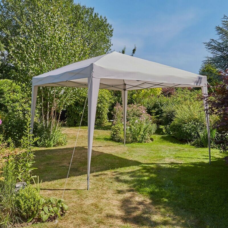 Pop Up Gazebo Grey 3m x 3m Outdoor Garden Marquee Tent Easy Up With Carry Bag