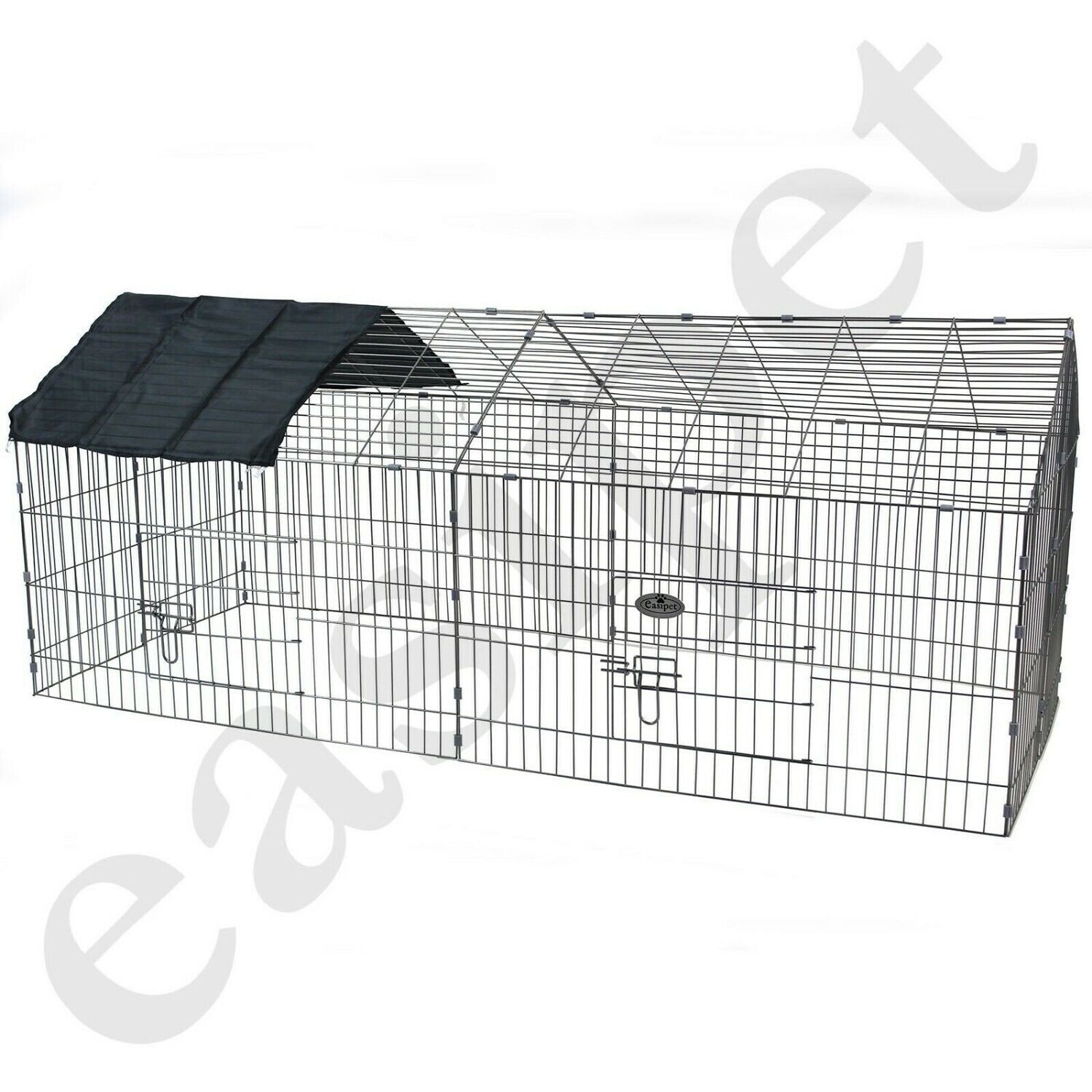 Metal Run Rabbit Guinea Pig Chicken Duck Ferret Dog Cat Pet Enclosure Roof Hutch