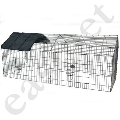 Metal Run Rabbit Guinea Pig Chicken Duck Ferret Dog Cat Pet Enclosure Roof Hutch