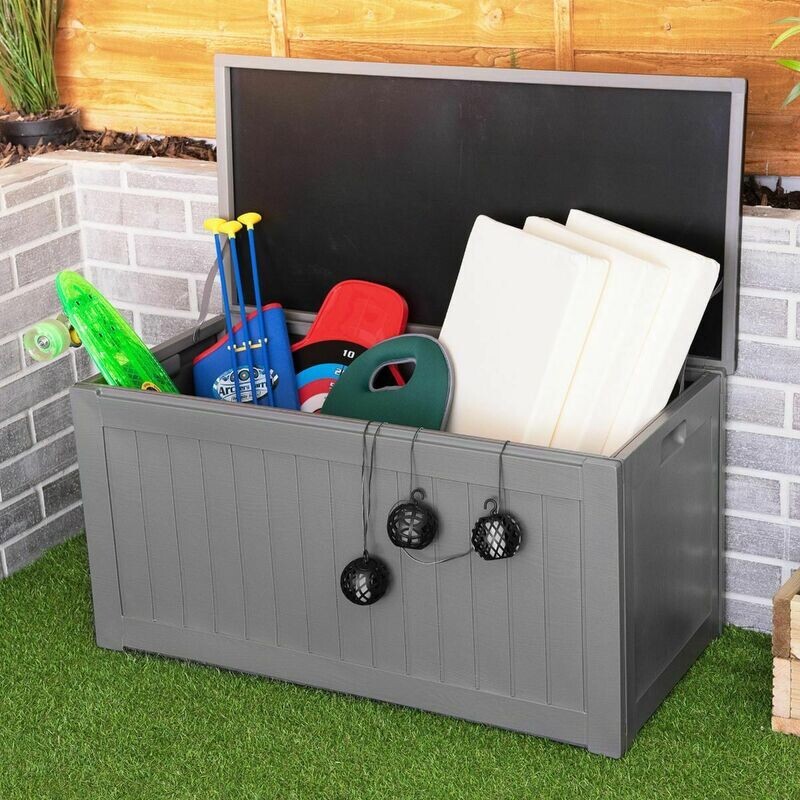 Outdoor Garden Plastic Storage Utility Chest Cushion Shed Box 190L Kids Children