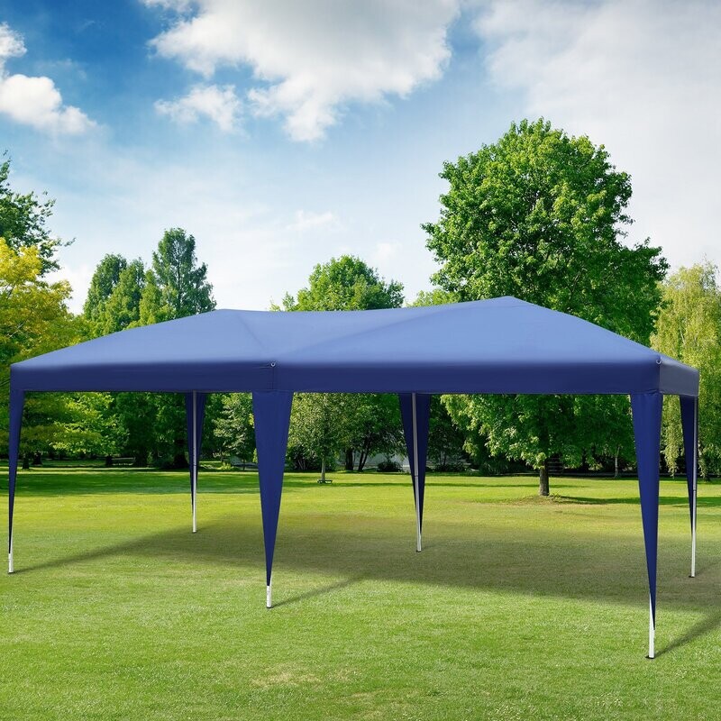 ​6 X 3M Pop Up Blue Heavy Duty Waterpoof UV Resistant Gazebo Marquee Party Tent Wedding Awning Canopy