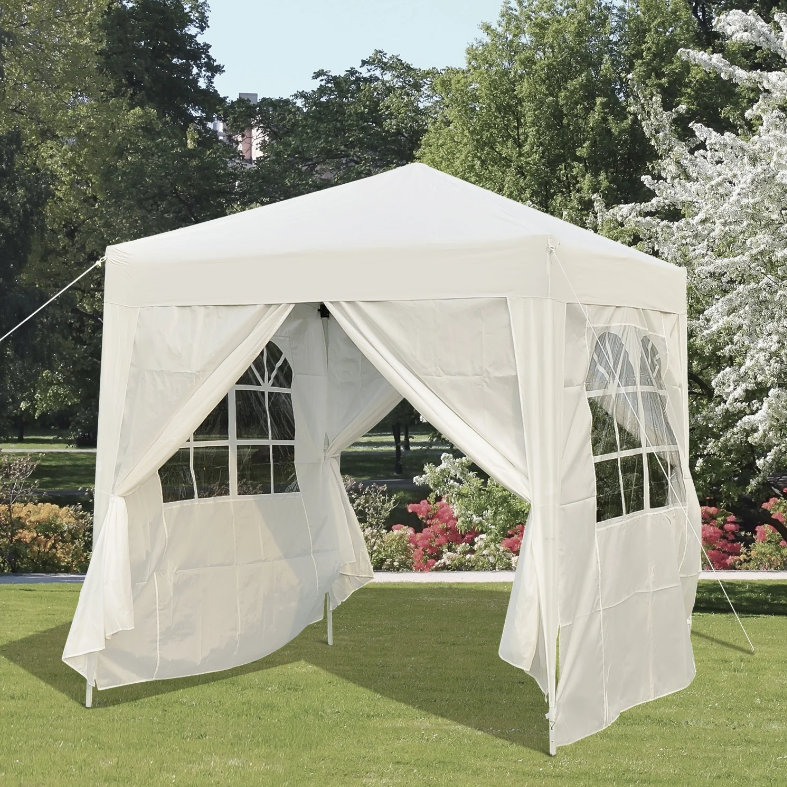 Garden ​Pop Up Gazebo Canopy, size 2x2m - White/Black