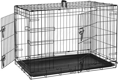 Dog Cage Puppy Pet Crate Carrier - XL Metal 42&quot;