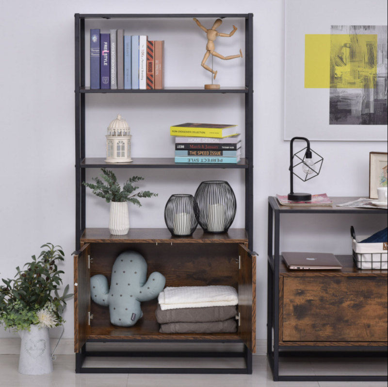 Storage Cabinet with 3 Open Shelves Cupboard for Livingroom Bedroom
