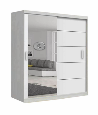 Full Double Mirror Sliding Door Wardrobe Bedroom Cabinet
