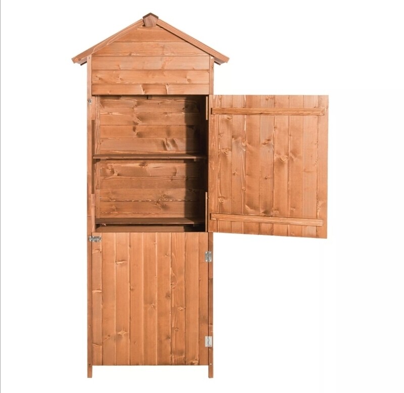 Wooden Shed Utility Timber Garden Storage Tool Cabinet Lockable Door 190x79x49cm