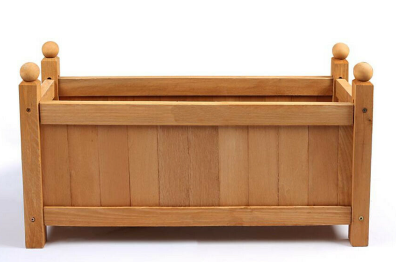 Wooden Garden Planter Outdoor Plants Flowers Pot Rectangular Patio Decking Large