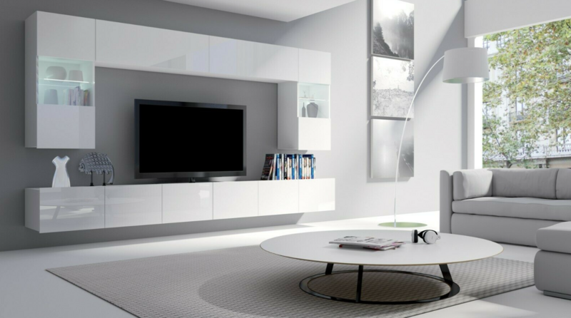 Modern Living Room Set Cupboard TV Unit Cabinet Furniture Wall SET