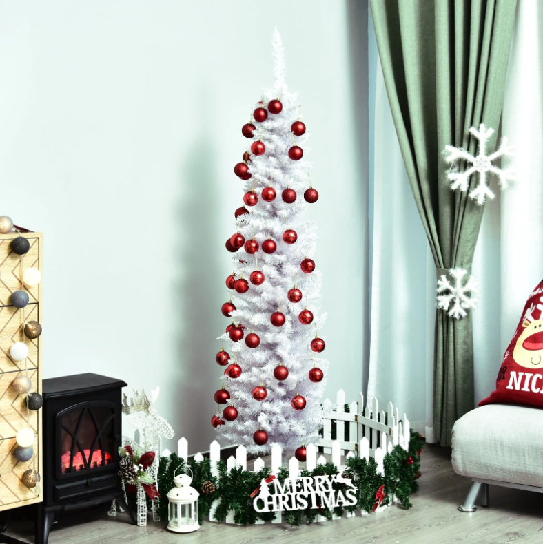 ​6FT Artificial PVC Slimline Christmas Tree White