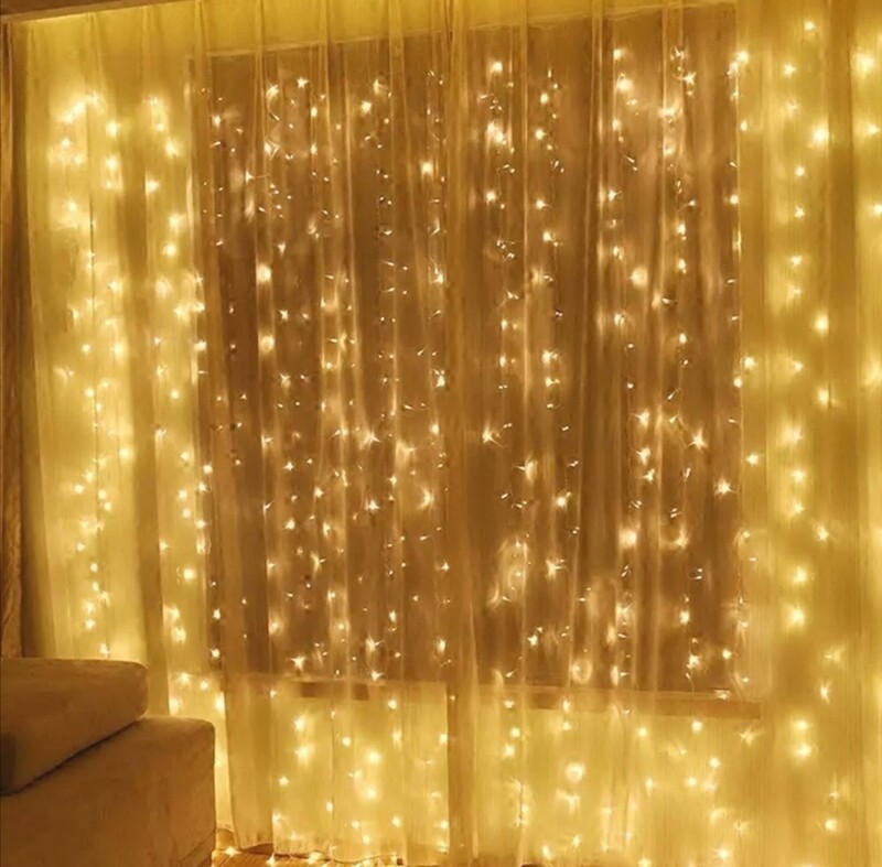 Christmas Curtain Fairy Lights 300 Led UK Plug / Solar Wedding Indoor Xmas Party