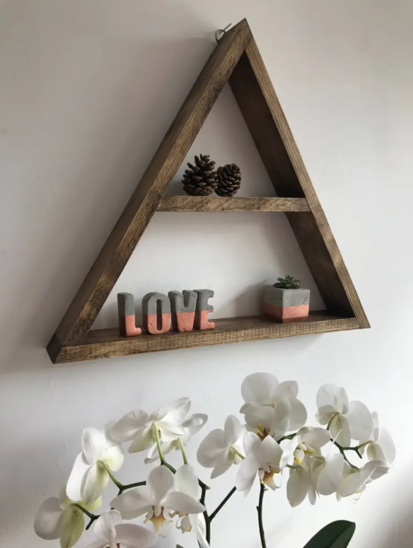 ​X large triangle shelf display shelf triangle wall shelf floating triangle shelf genome geometric