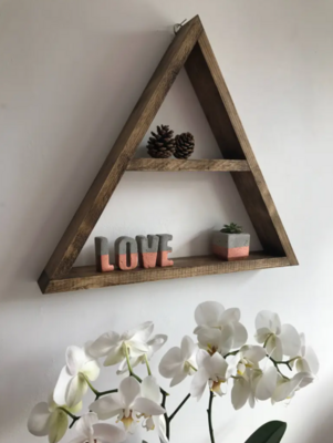 ​X large triangle shelf display shelf triangle wall shelf floating triangle shelf genome geometric