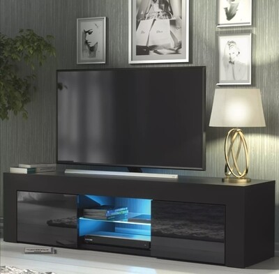 Living Room Set Matt Body &amp; Gloss Doors TV Unit Display Cupboard With Led