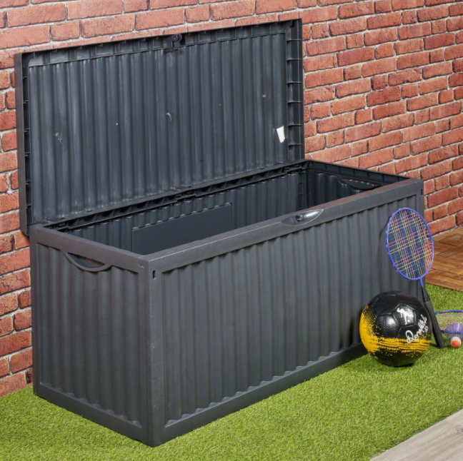 ​350 Litre Outdoor Storage Box Garden Patio Plastic Chest Lid Container Multibox