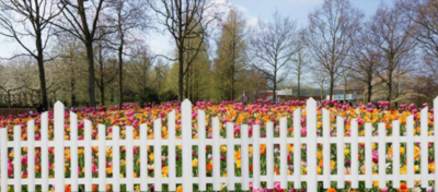 2.4m Plastic Wooden Effect Lawn Border Edge Garden Edging Picket Fencing Set UK