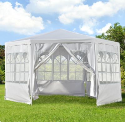​3.4m Outdoor Gazebo Canopy Party Tent with 6 Removable Side Walls for Garden