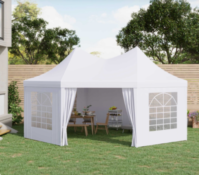 ​6.8m x5m White Octagonal Party Tent / Wedding Marquee Garden Canopy Gazebo Sides