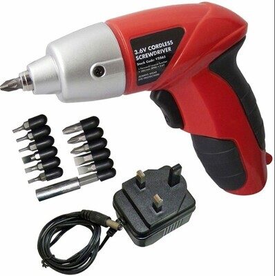 ​Rechargeable Cordless Electric Screwdriver Set Mini Power Tool + Bits + Charger