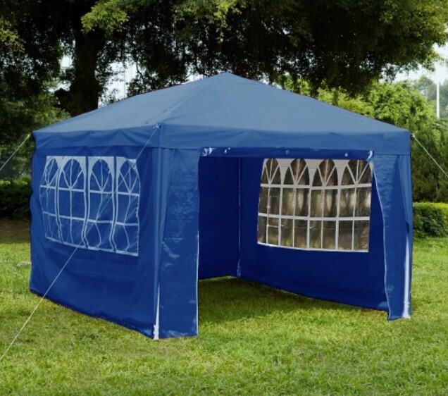 3x4m Heavy Duty Gazebo Waterproof Outdoor Garden Party Tent w/4 Sides Blue