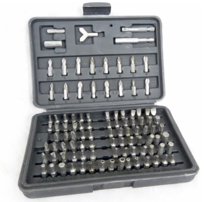 ​Security Bit Set 100pc Assorted Screwdriver Socket Bit Set Includes Torx, Star, Slotted, Security Bits and More, Made from Chrome Vanadium, Home Security Bit Set