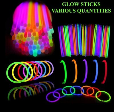 50/100/200 8&quot; GLOW STICKS BRACELETS NECKLACES PARTY FAVORS NEON COLOR +CONNECTOR