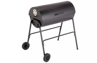 Home Charcoal Oil Drum Barbecue BBQ Wheel Cover &amp; Utensils
