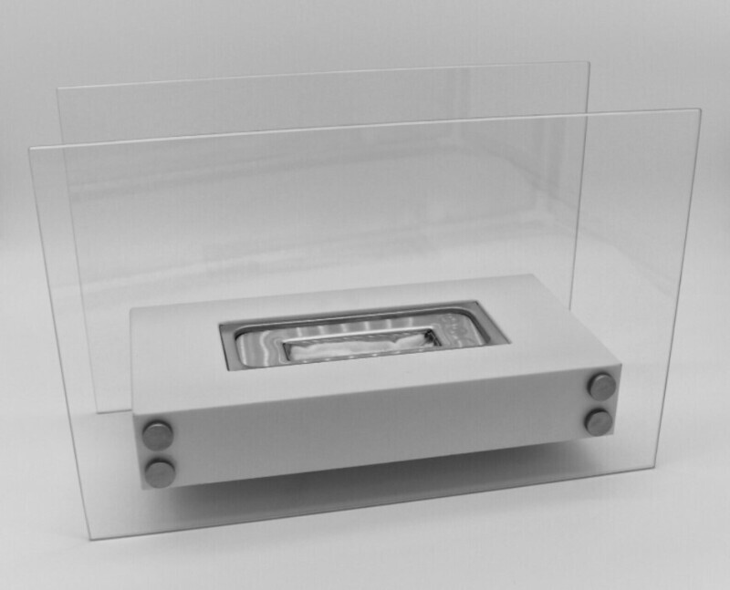 ​Bio Ethanol Fireplace Indoor Outdoor Camping Glass Top Burner Fire White Black