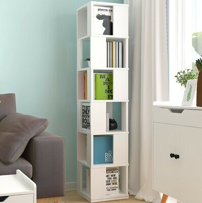 ​Rotatable Slim Corner Display Cabinet Shelf Cupboard Storage Bookcase Home Decor