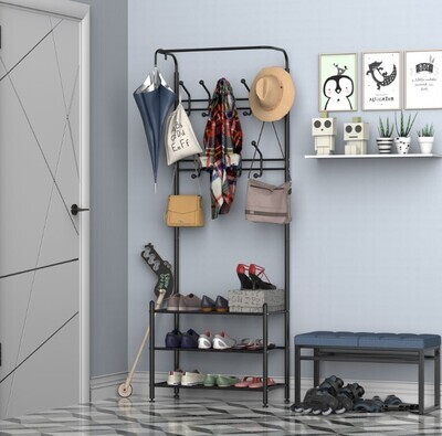 ​New Metal Coat Hat Shoes Rack Stand Clothes Umbrella Stands Hanger Hall Shelves