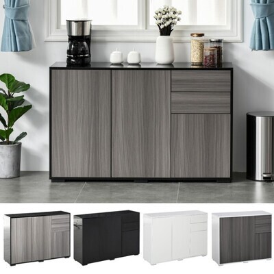 ​Push-Open Side Cabinet with 2 Drawer 2 Door Cabinet for Home Office