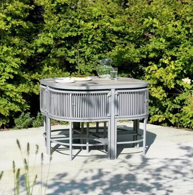 ​Habitat Nordic Spring Compact Table And 4 Seater Patio Set Garden Furniture - Grey