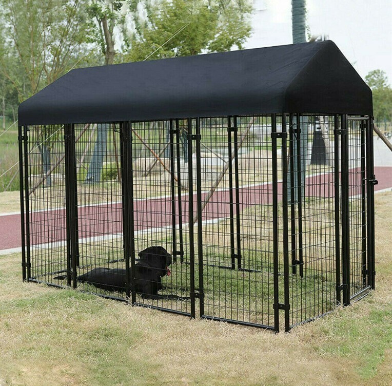 ​Luxury Outdoor Dog Kennel Pet House Enclosure Run Cage Playpen with Roof &amp; Cover