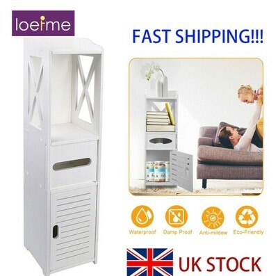 4 Tiers Bathroom Cabinet Modern Furniture Wood Shelf Storage Cupboard New