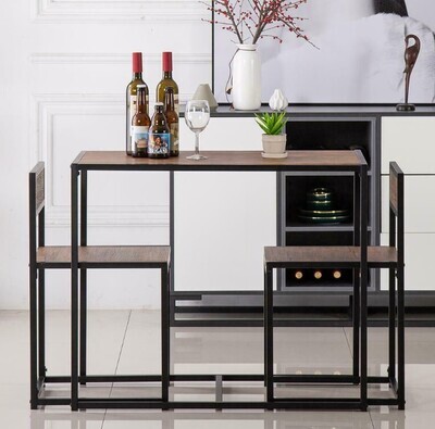 Modern Table 2 Chairs Breakfast Bar Kitchen Dining Room 3 Piece Furniture Set