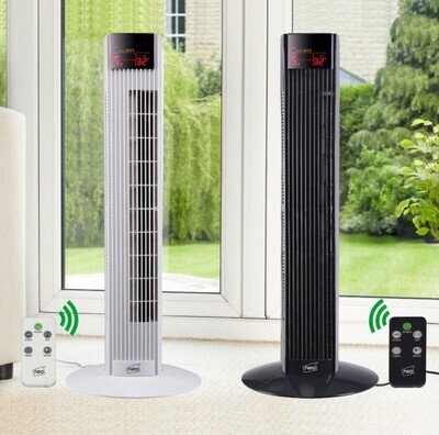 ​36” with Remote Inch Air Cooling Free Standing Tower Fan 3 Speed Oscillating Quiet