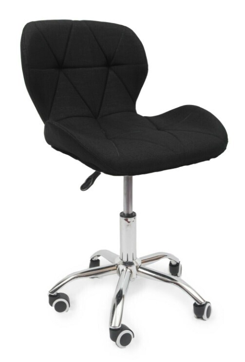 Cushioned Computer Desk Office Chair Chrome Legs Lift Swivel Adjustable UK
